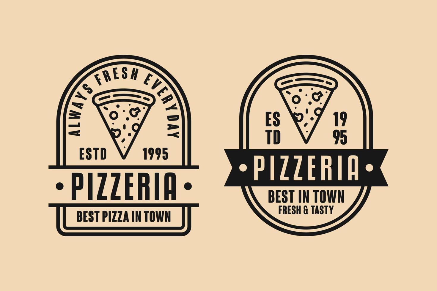 logo vintage pizzeria disegno vettoriale