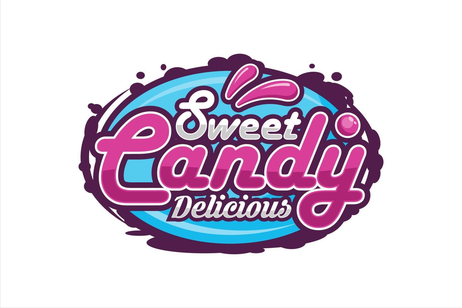 logo di design delizioso caramelle dolci vettore