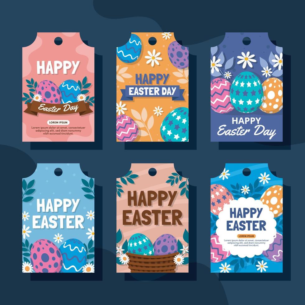collezione di etichette di uova di Pasqua vettore