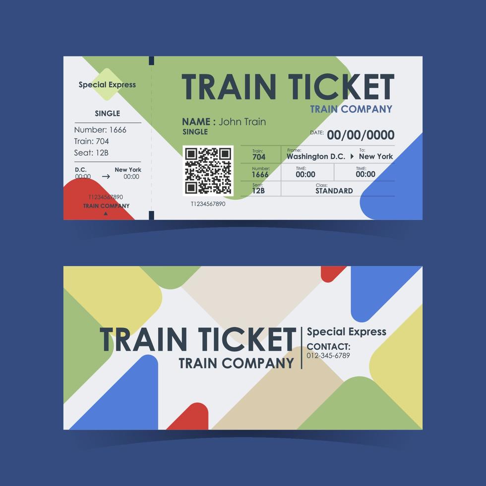 biglietto del treno. guida per elemento designer. illustrazione vettoriale