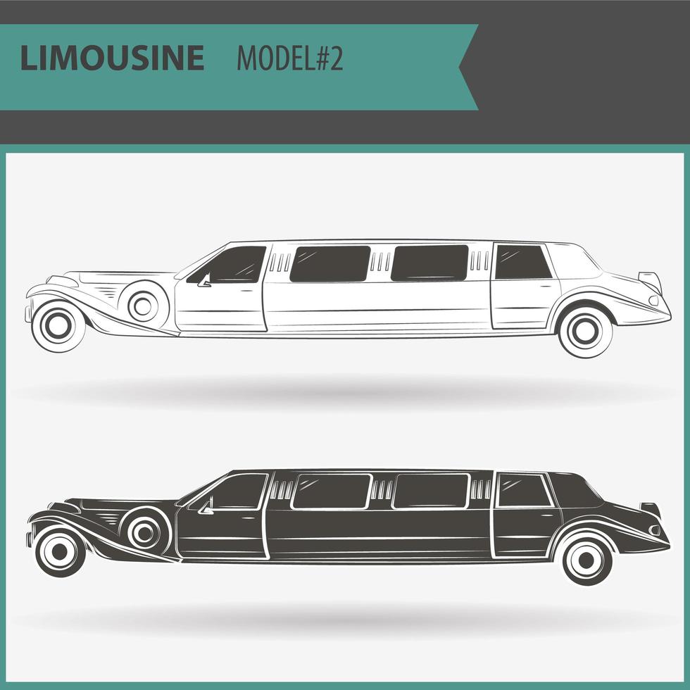 illustrazione di due limousine vip isolati su sfondo bianco vettore