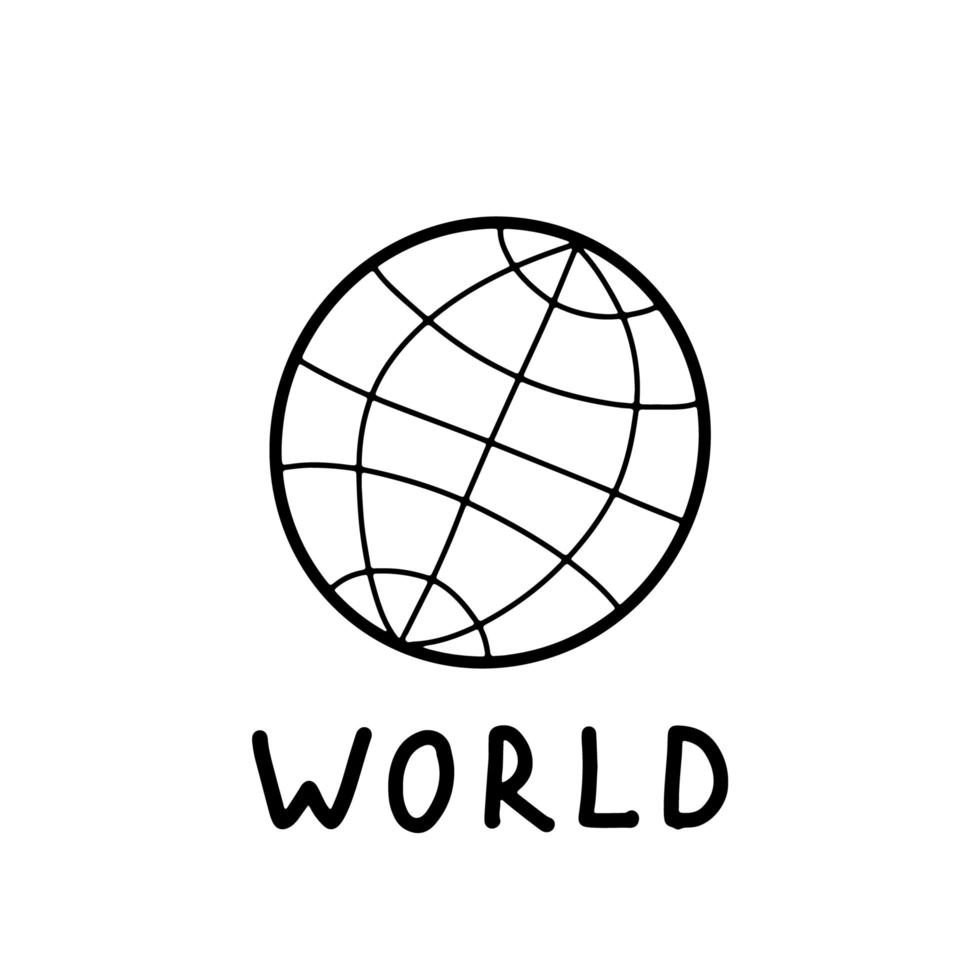 icone della terra del globo isolate su bianco. illustrazione vettoriale. vettore