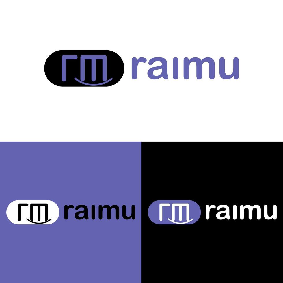 logo monogramma con lettera rm vettore
