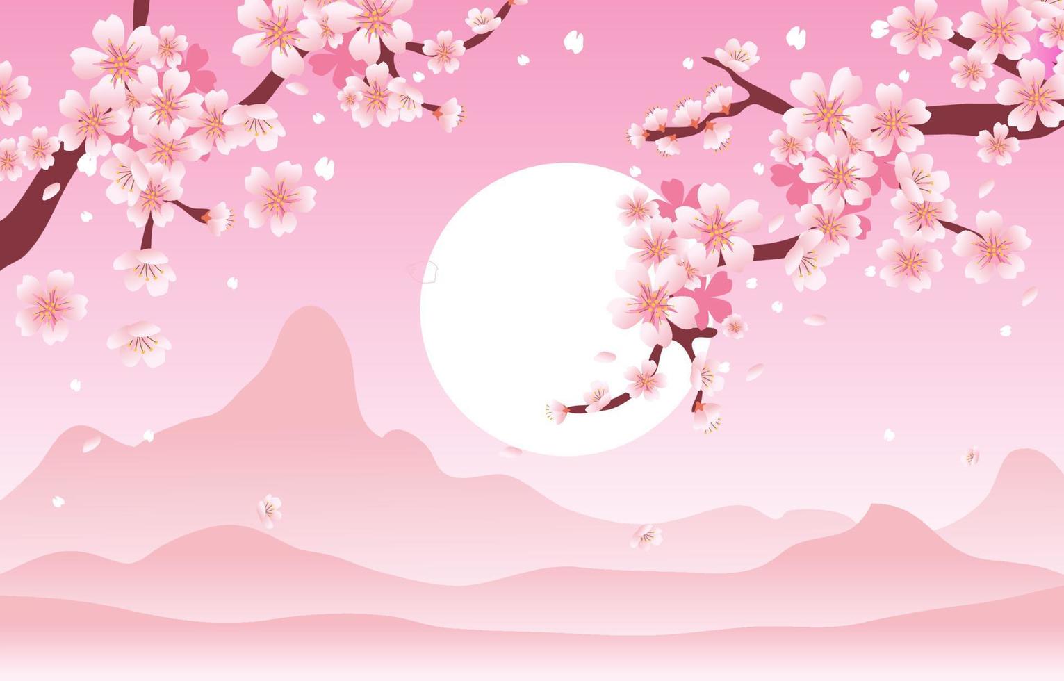 bellissimo sfondo di fiori di ciliegio vettore