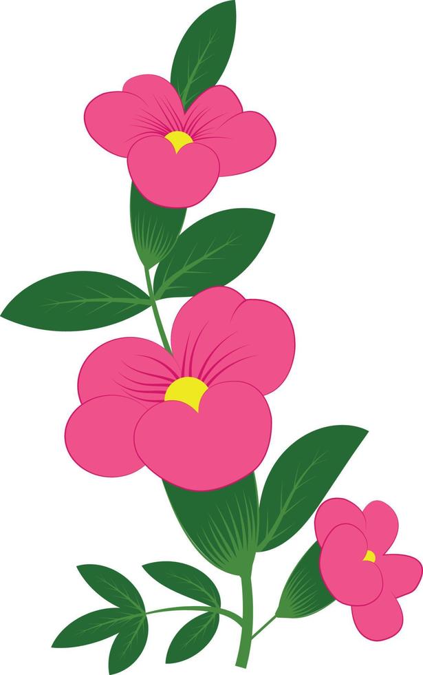 fiore rosa primaverile arbusto decorativo weigela eva suprema impostato su sfondo bianco illustrazione vettoriale vintage disegno a mano modificabile