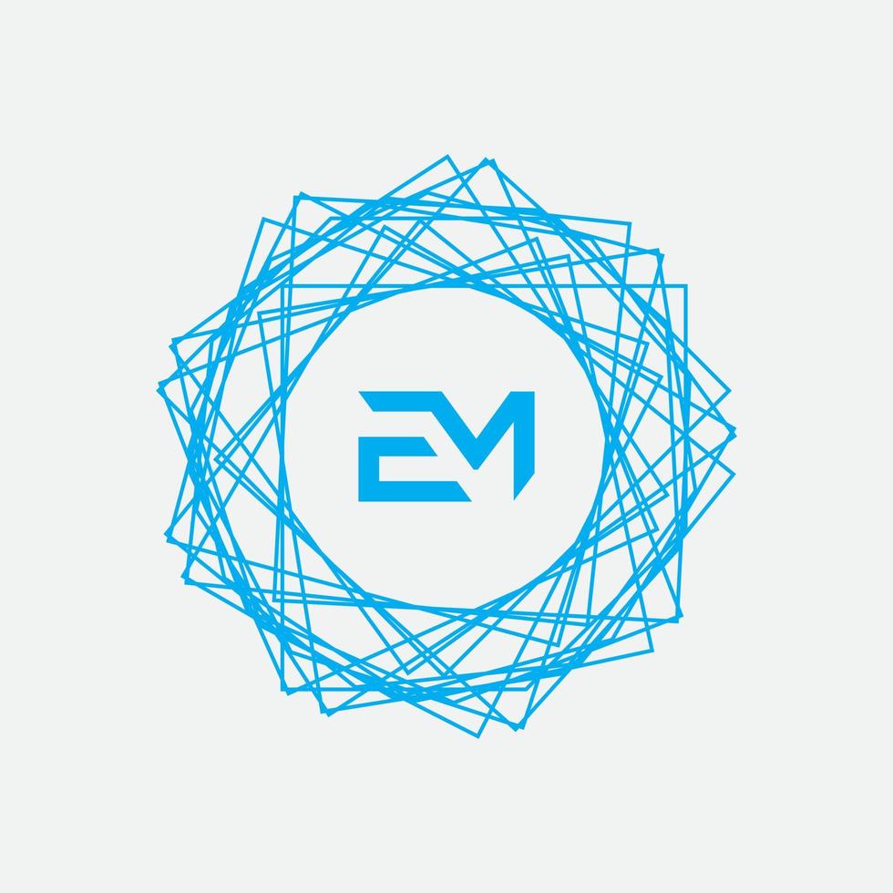 em, me logo design template vettoriale elemento di branding grafico.