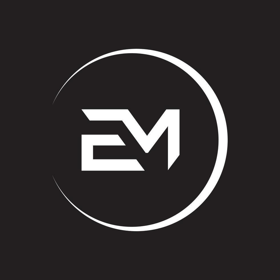 em, me logo design template vettoriale elemento di branding grafico.