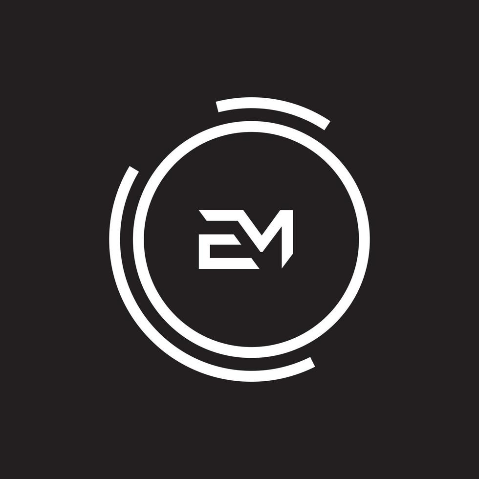 em, me logo design template vettoriale elemento di branding grafico.