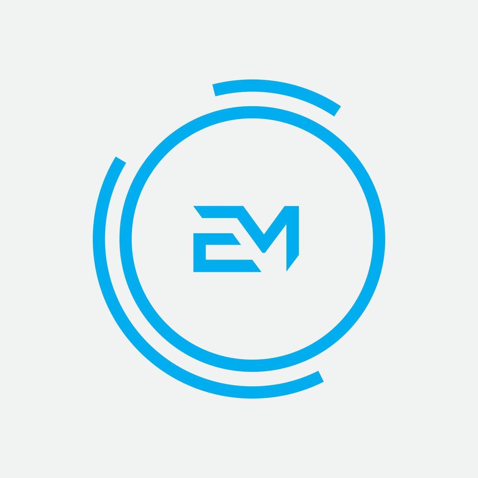 em, me logo design template vettoriale elemento di branding grafico.