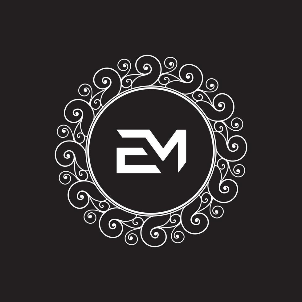 em, me logo design template vettoriale elemento di branding grafico.