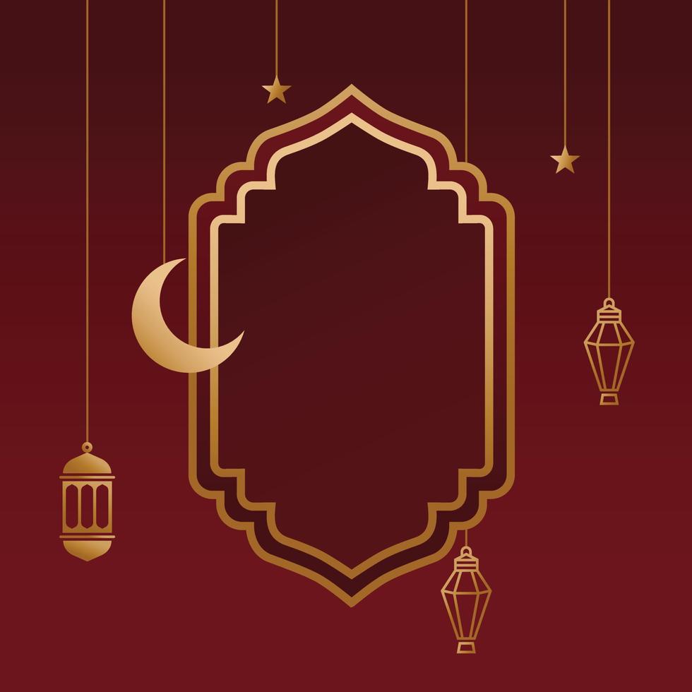 un ornamento creativo in rosso per il design a tema ramadan vettore