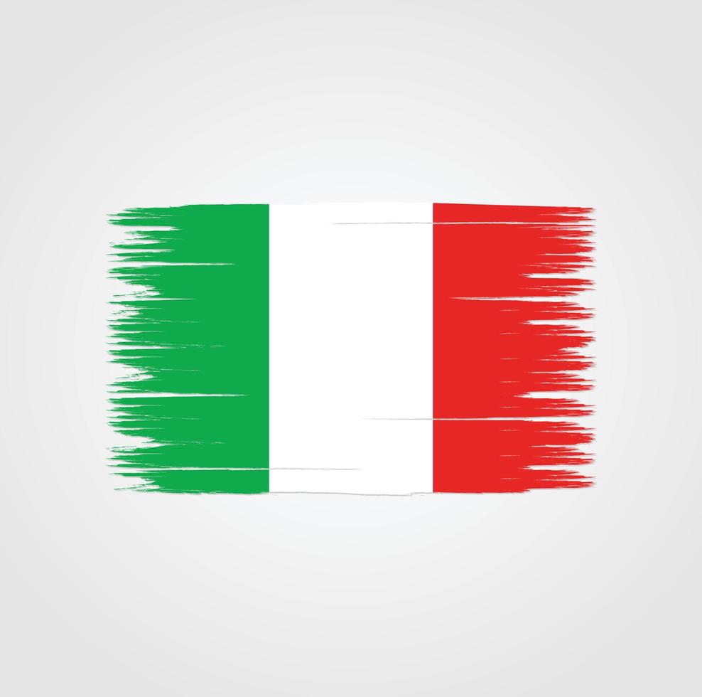 bandiera dell'italia con lo stile del pennello vettore