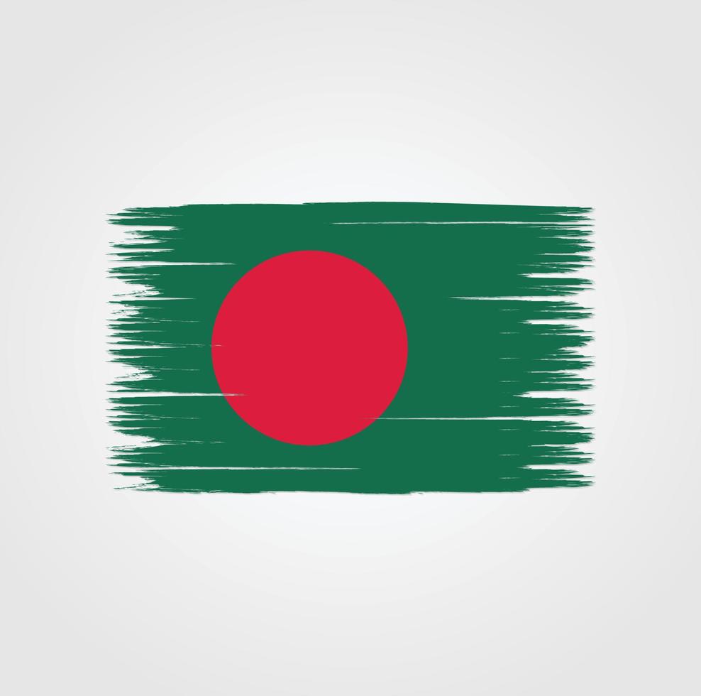 bandiera del Bangladesh con stile pennello vettore