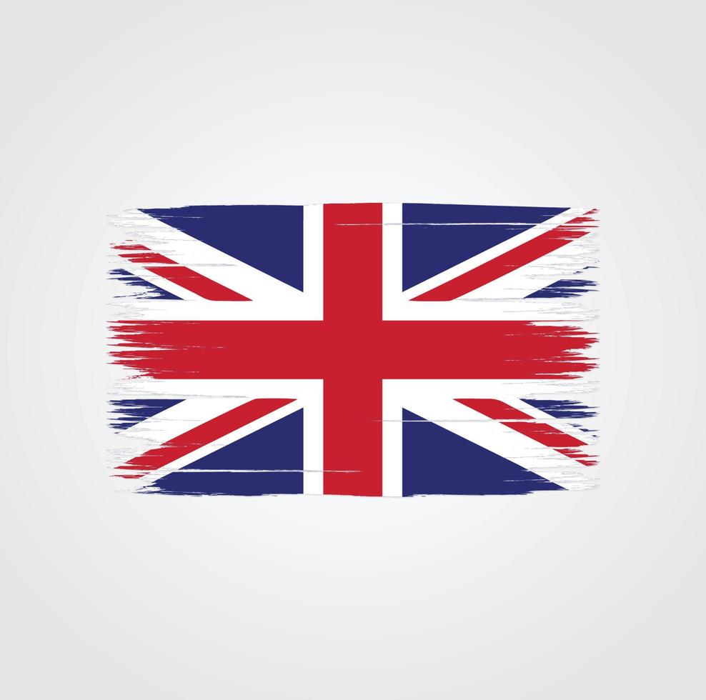 bandiera del regno unito con stile pennello vettore
