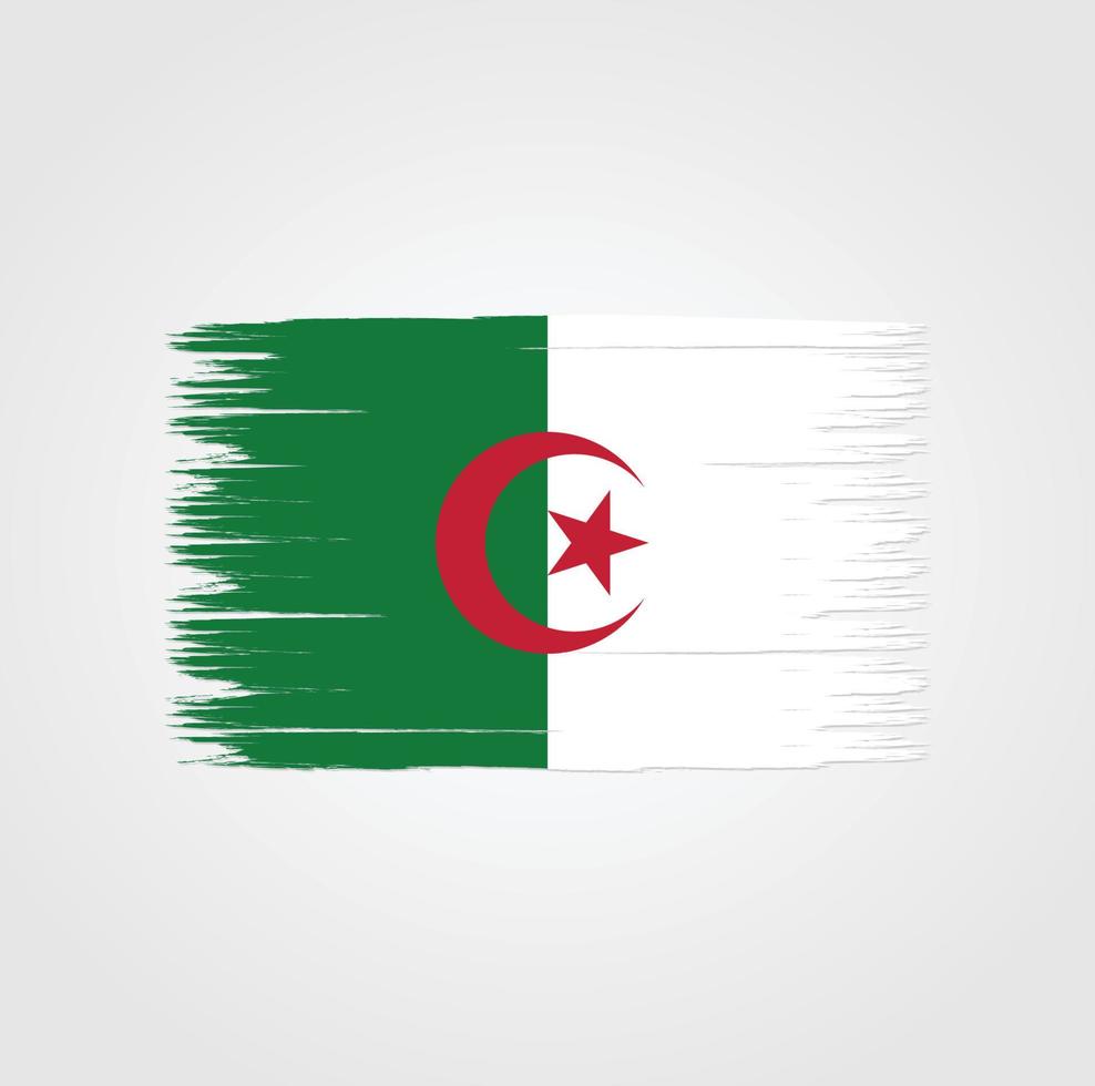 bandiera dell'algeria con stile pennello vettore