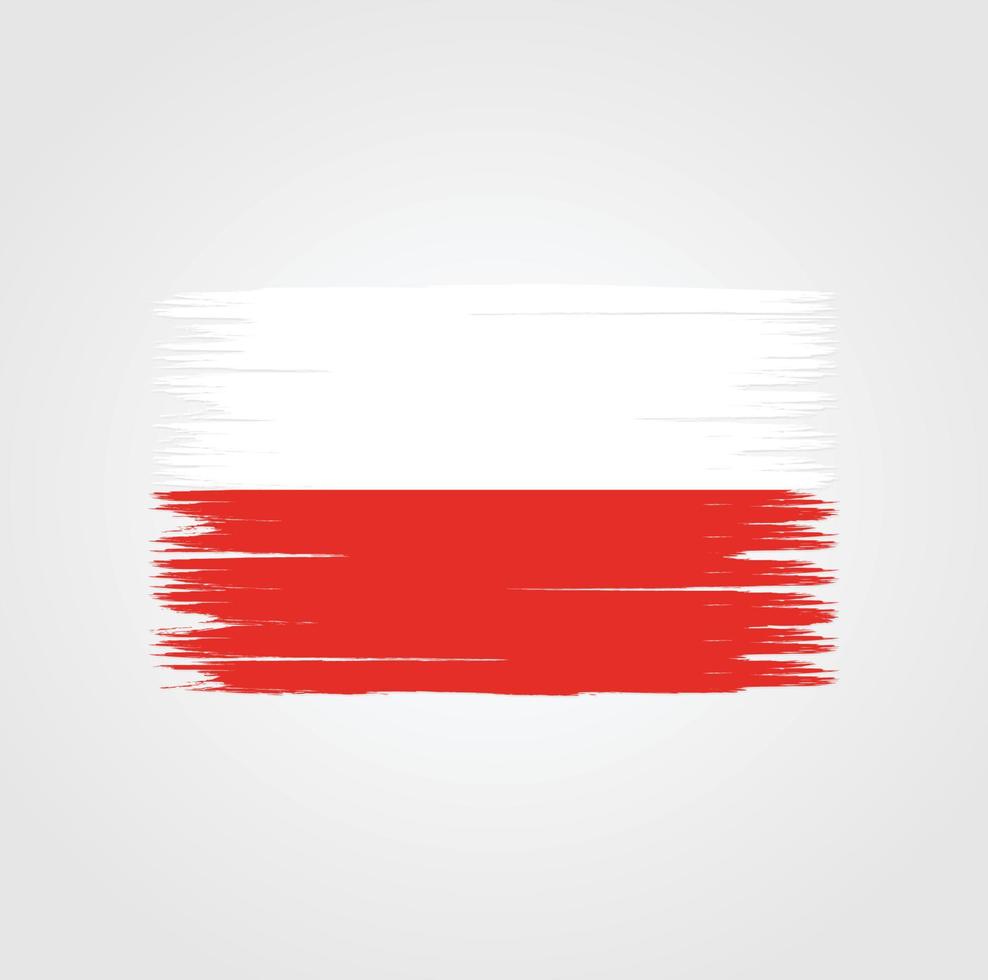 bandiera della polonia con stile pennello vettore