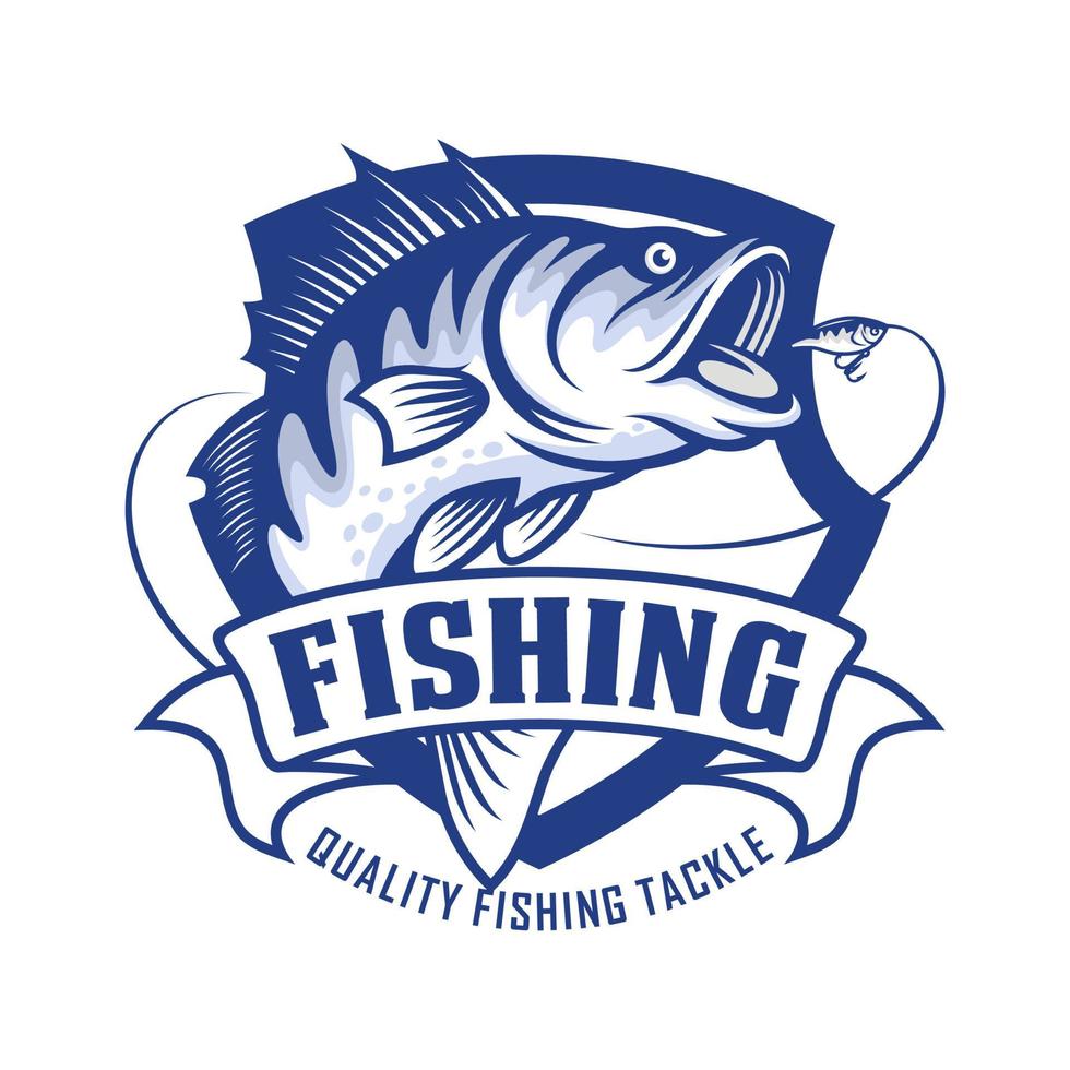 illustrazione del modello di progettazione del logo di pesca vettore