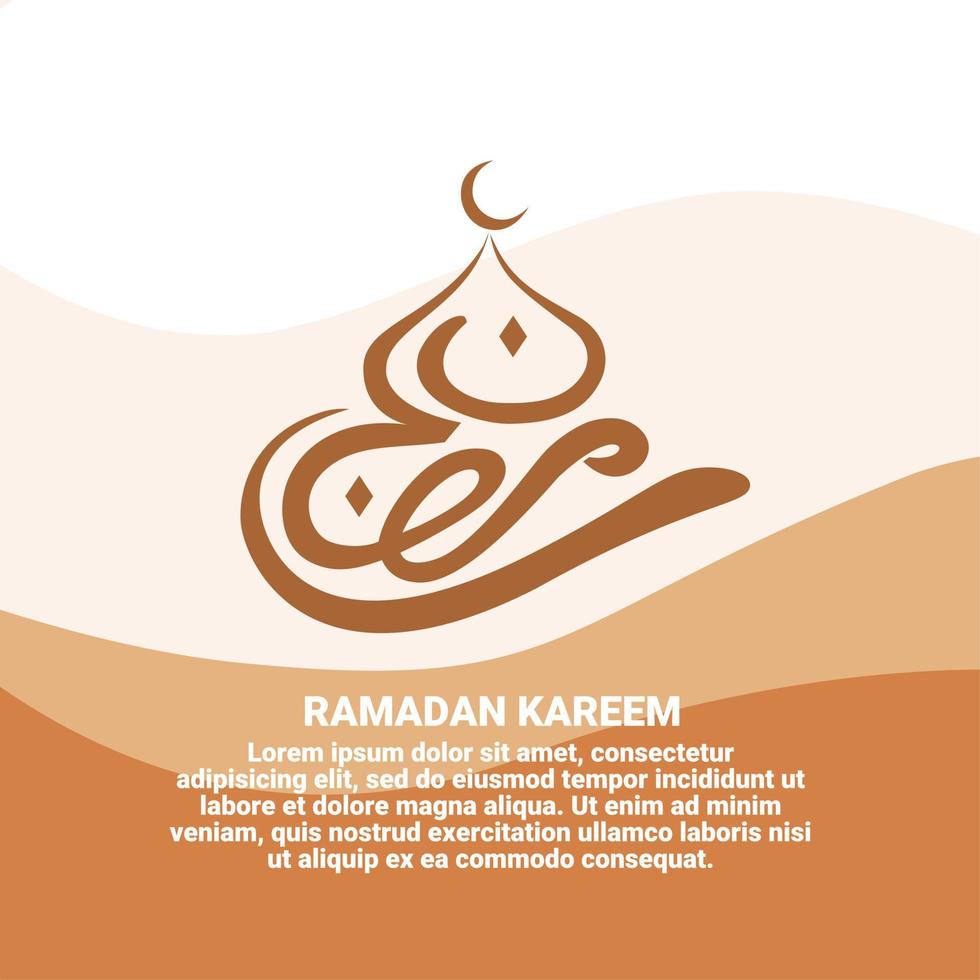 calligrafia islamica araba del testo del ramadan su sfondo astratto. vettore