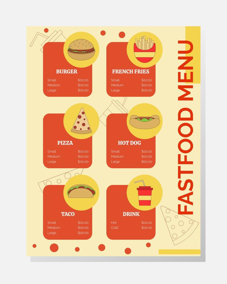 illustrazione disegno vettoriale del modello di poster fast food per il tuo business.