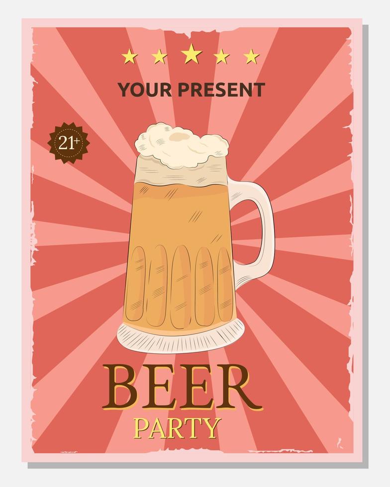 illustrazione disegno vettoriale del modello di poster festa della birra