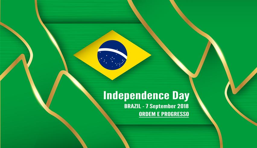 Vector l&#39;illustrazione per il giorno dell&#39;indipendenza del Brasile il 7 settembre per fondo celebrato. In portoghese è chiamato &#39;Dia da Independência&#39;.