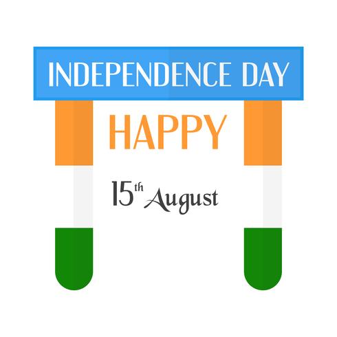 Felice giorno dell&#39;indipendenza dell&#39;India e del popolo indiano. Disegno di illustrazione vettoriale isolato su sfondo bianco.