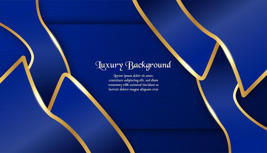 Astratto sfondo blu in stile indiano premium. Template design per copertina, presentazione aziendale, banner web, invito a nozze e packaging di lusso. Illustrazione vettoriale con bordo dorato.