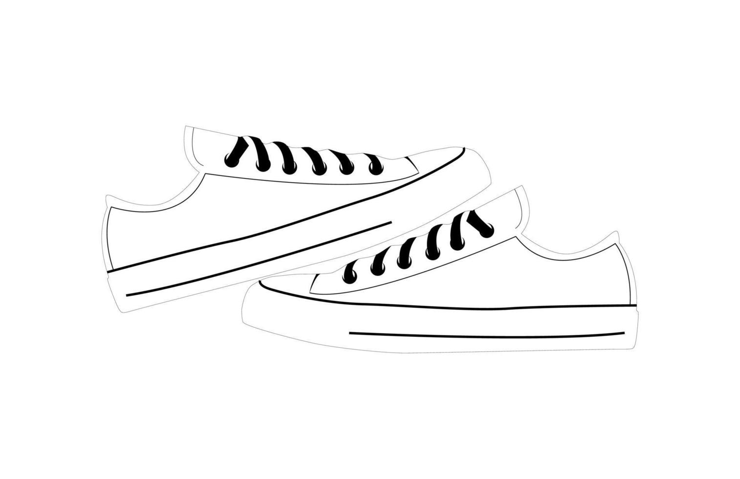 contorno scarpe disegno vettoriale t...