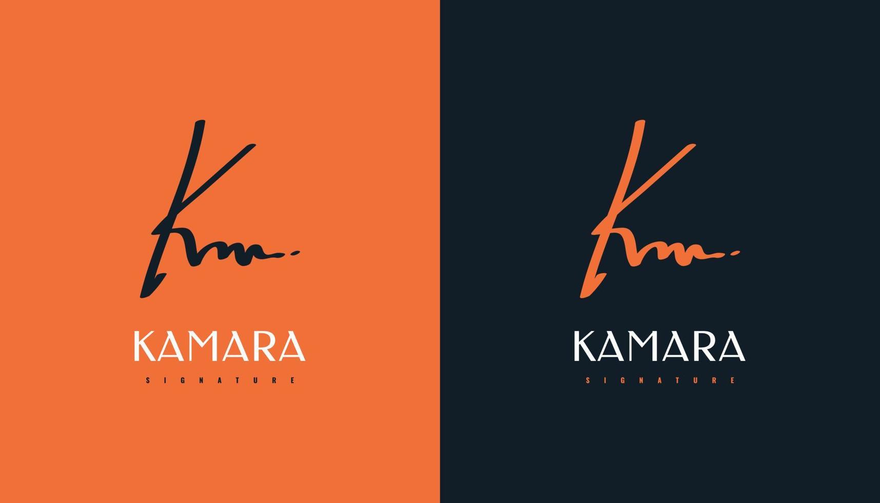 logo design iniziale della firma km con stile di scrittura a mano dorato. logo o simbolo della firma km per identità di matrimonio, moda, gioielli, boutique, botanica, floreale e aziendale vettore