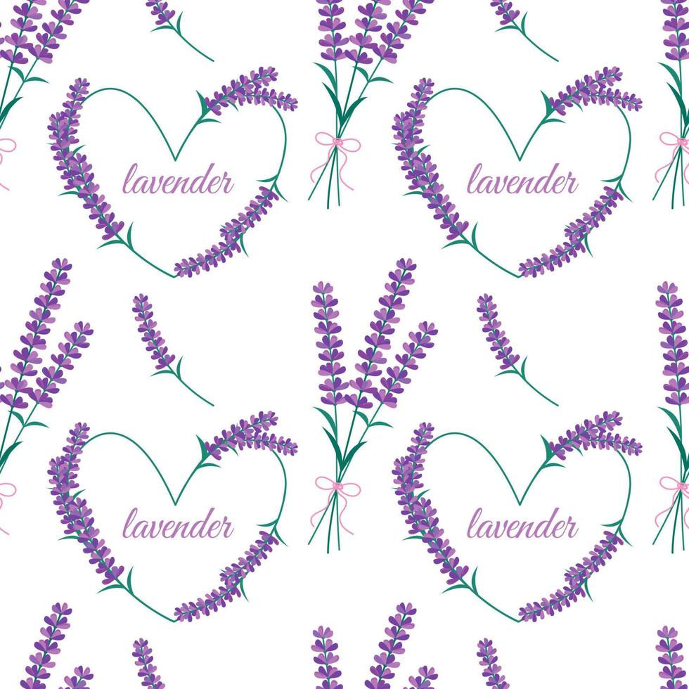 modello senza cuciture di fiori di lavanda. vettore sfondo infinito con fiori di lavanda. design primaverile con elementi floreali