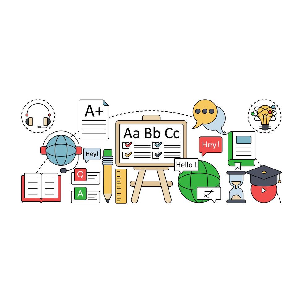 una perfetta illustrazione del design dell'apprendimento vettore