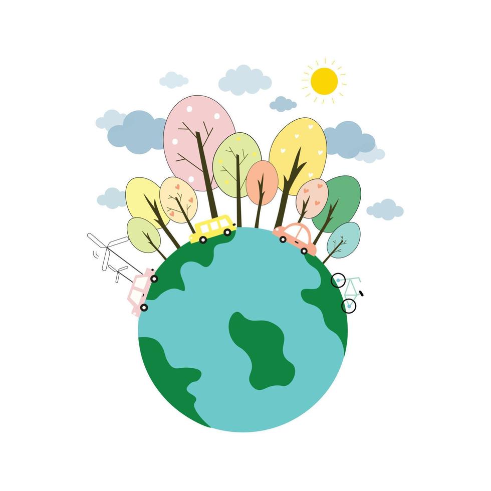 giornata mondiale. concetto giornata della terra illustrazione del concetto concetti ecocompatibili giornata ambientale preservare il mondo. vettore