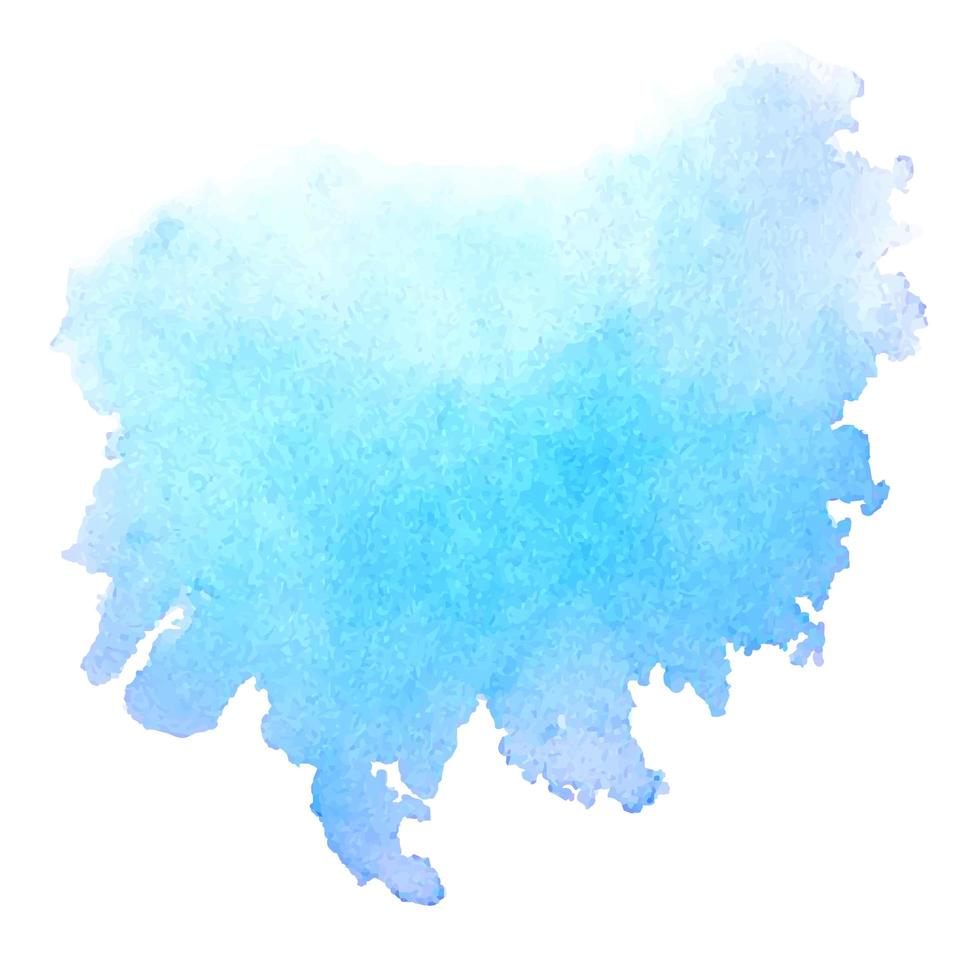macchia blu dell'acquerello isolata su sfondo bianco vettore