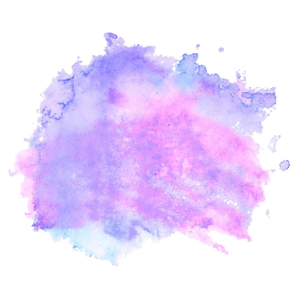 macchia di acquerello viola isolata su sfondo bianco vettore