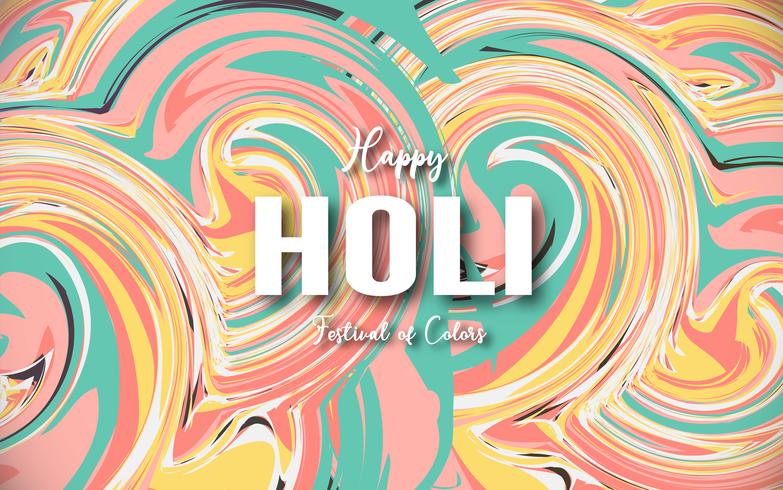 Happy Holi, Festival dei colori. Modello elemento di design per modello, banner, poster, cartolina d&#39;auguri. Illustrazione vettoriale in carta tagliata, artigianato, tipo di origami con lo stile piatto laici.