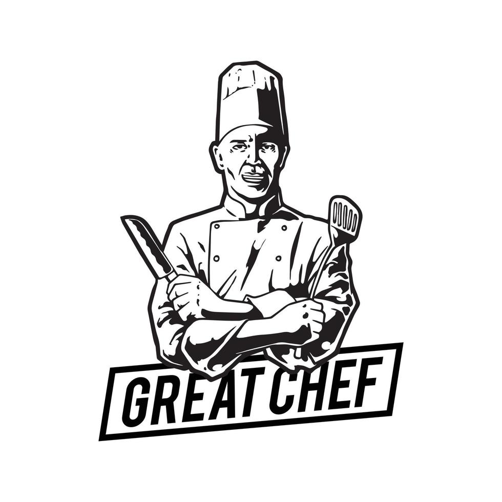 disegno del modello logo chef vettore