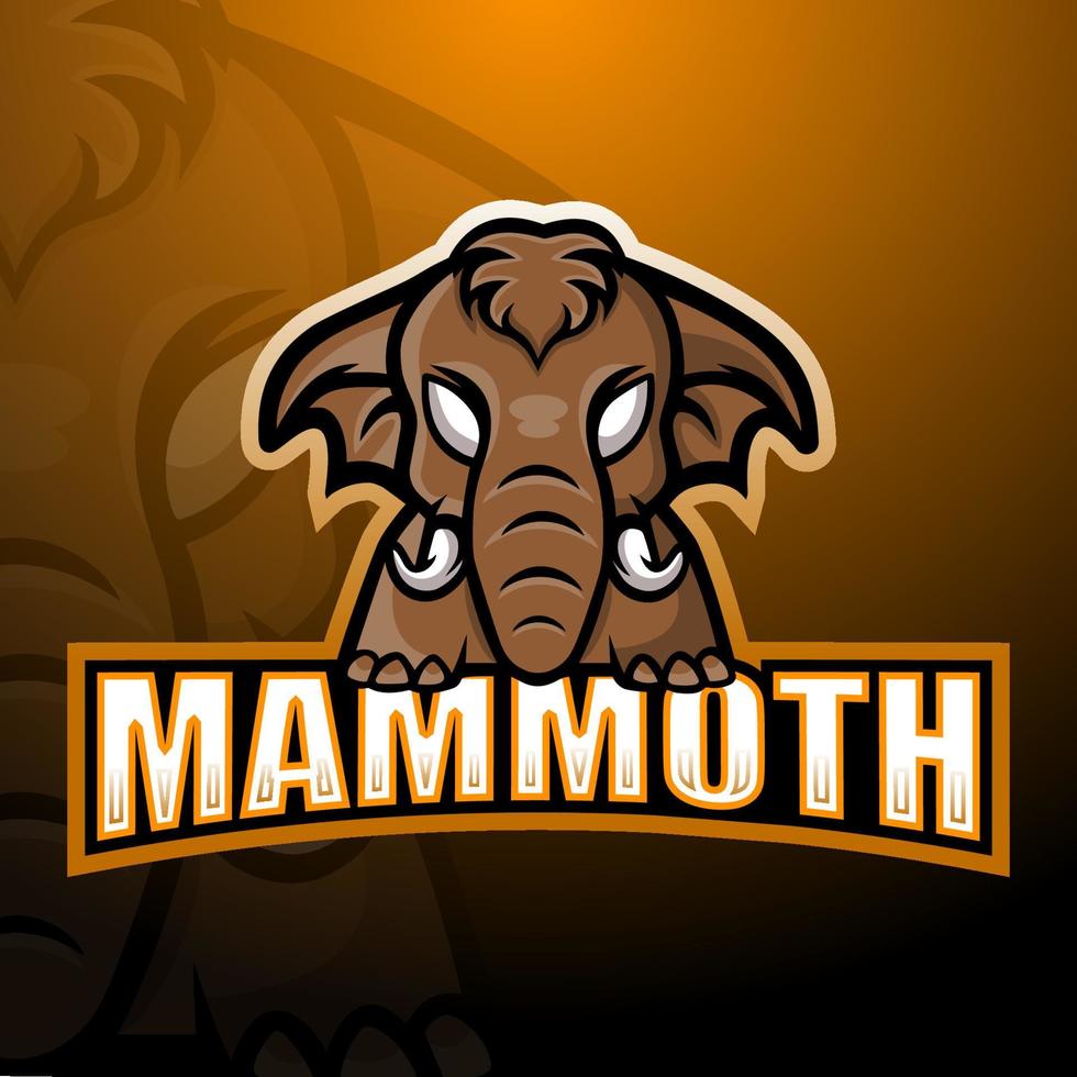 mammut mascotte esport logo design vettore
