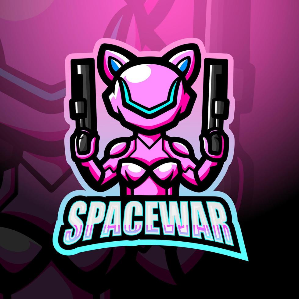 design del logo esport della mascotte della guerra spaziale vettore