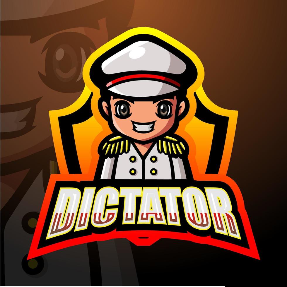 design del logo esport della mascotte del dittatore vettore