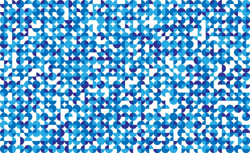 Mosaico di cerchio blu senza soluzione di continuità su sfondo bianco. Illustrazione vettoriale