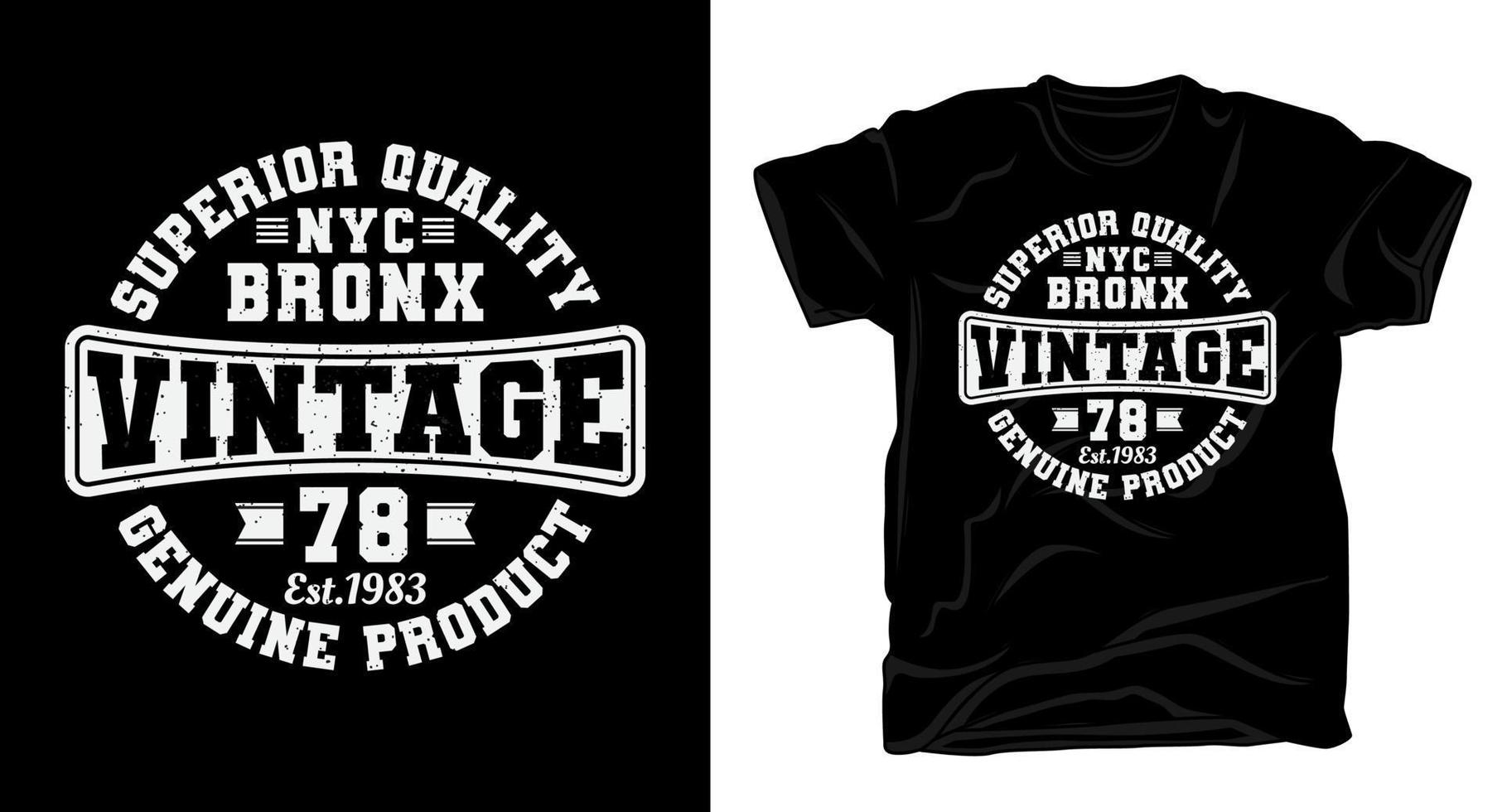 bronx vintage settantotto tipografia t-shirt design vettore