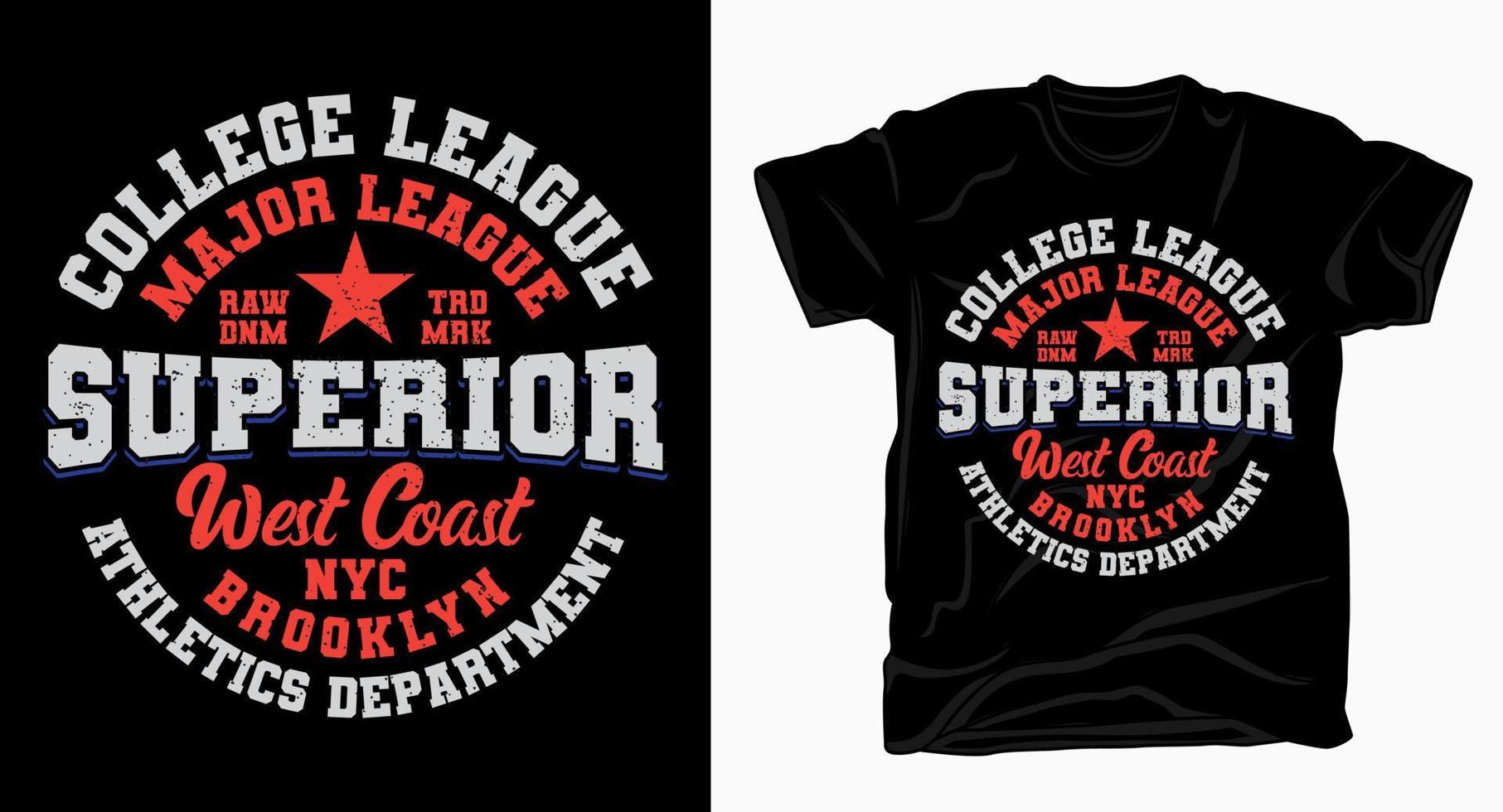 design tipografico college college superiore per t-shirt vettore