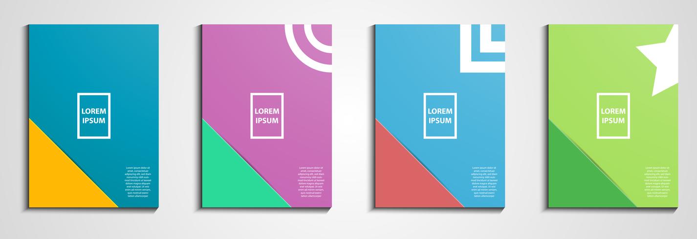 La relazione annuale copre la progettazione. Copertina del notebook Design geometrico minimale. Eps10 illustrazione vettoriale. Tono di colore pastello. Concetto di business e audit. vettore