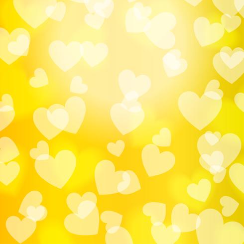 Cuore di Bokeh oro giallo, modello, vettore