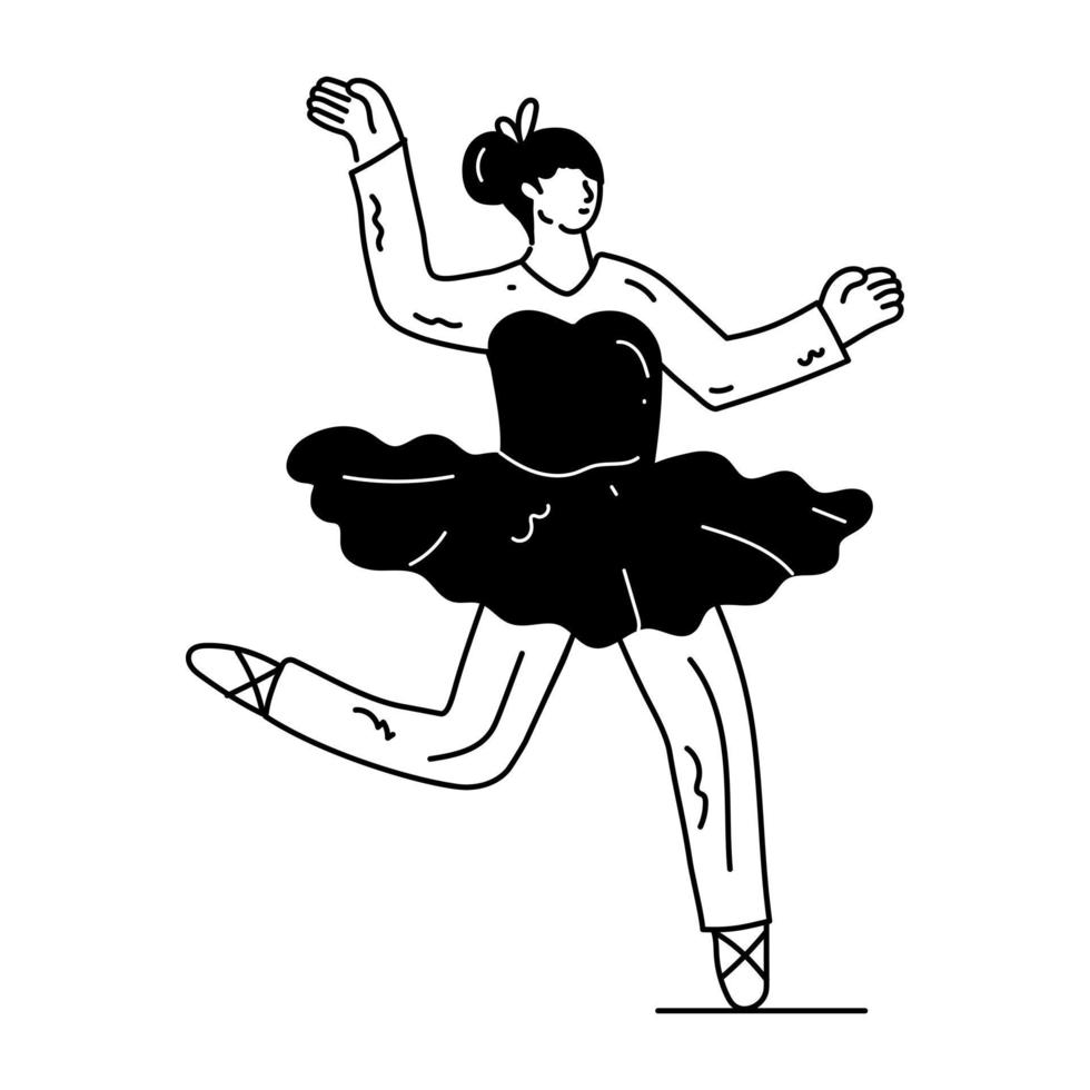 scarica l'illustrazione disegnata a mano premium della ballerina vettore