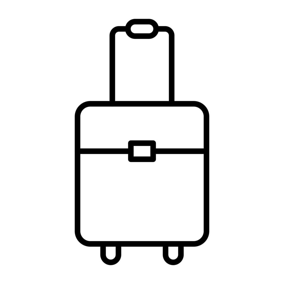 icona della linea della valigia vettore
