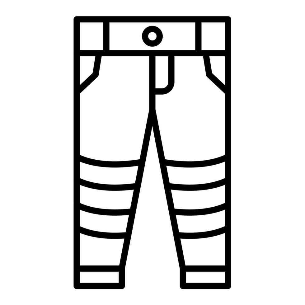 icona della linea dei pantaloni del vigile del fuoco vettore