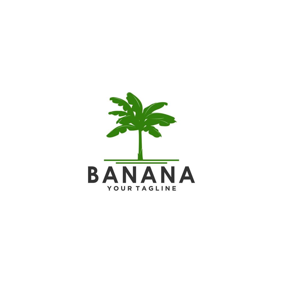 modello di logo di banana farm, vettore su sfondo bianco