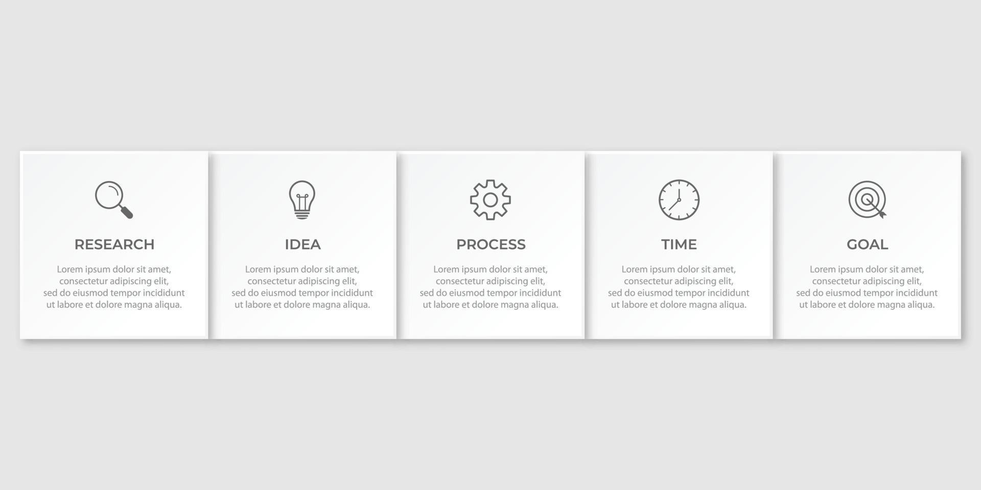 modello di presentazione aziendale infografica con 5 opzioni vettore