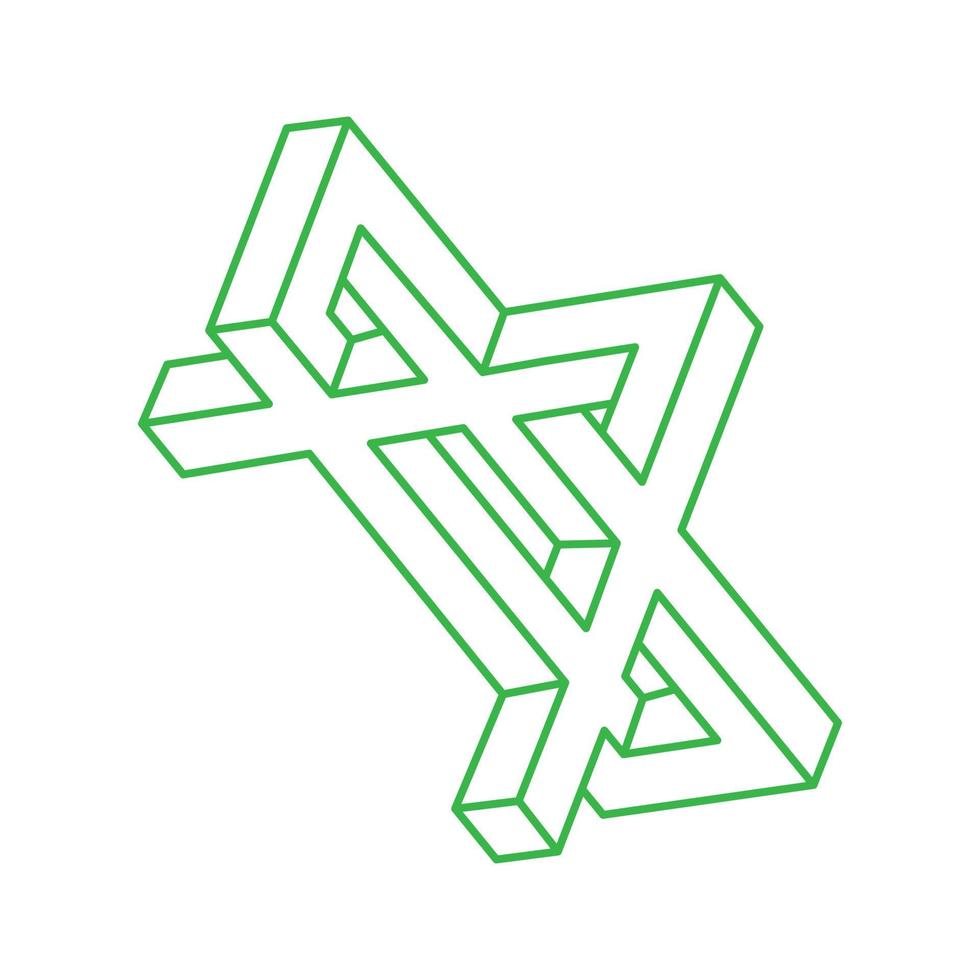 forme di illusione. geometria 3d. figura di illusione ottica. oggetti di geometria sacra. logo. vettore
